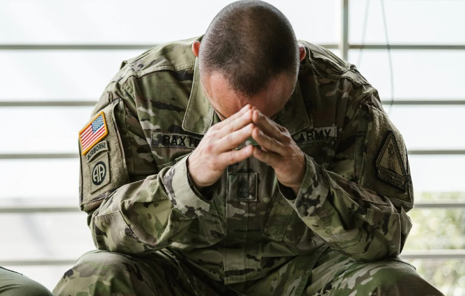 sad service member